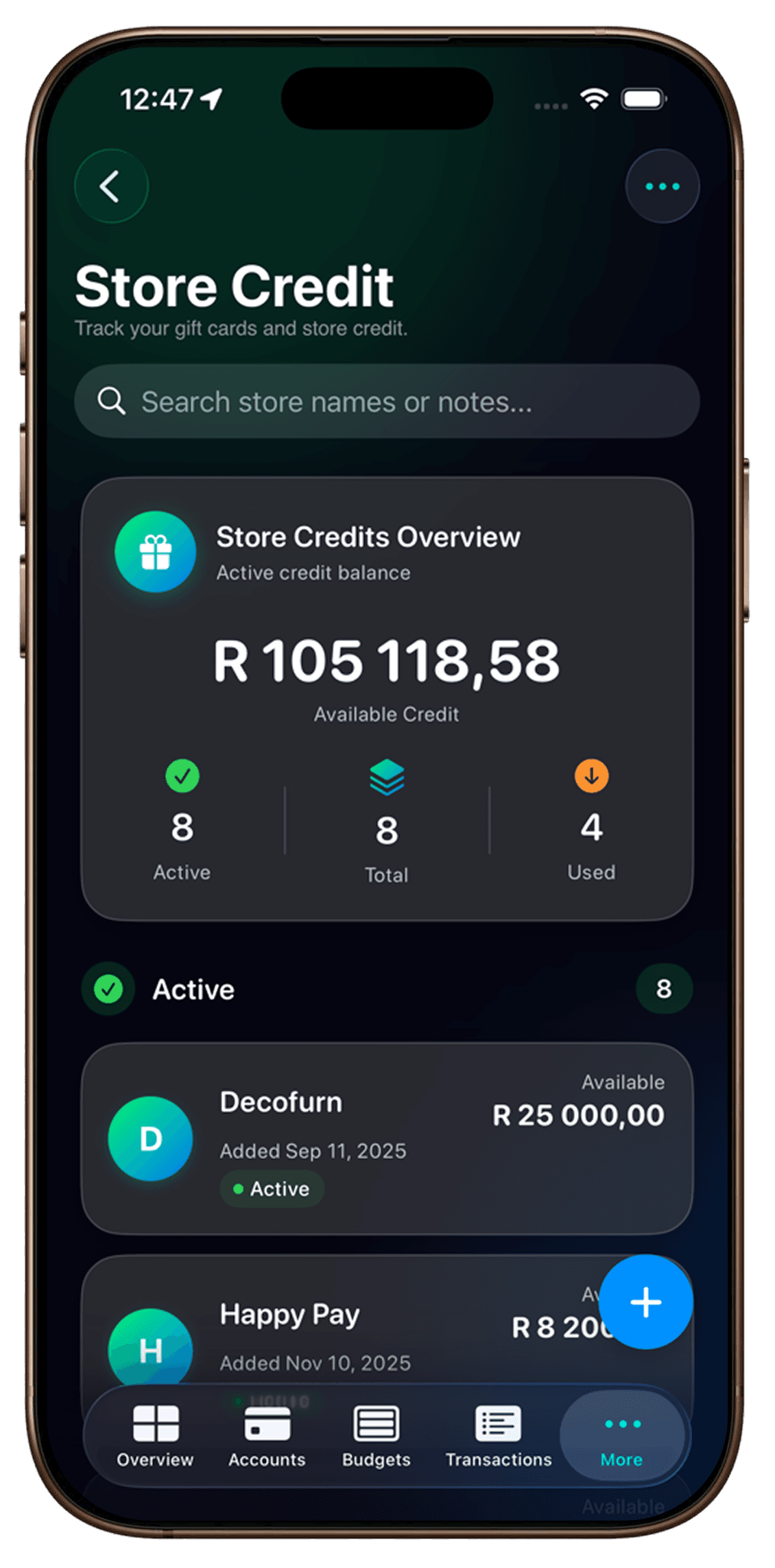 Store Credit Frame